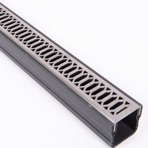 1m Threshold Slim Drain with Hexagon 316 Stainless Steel Grating (65 x 60mm Shallow)