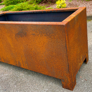 Corten Steel Arden Trough Planter With Feet