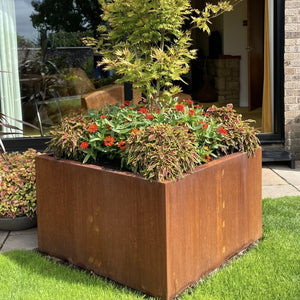 Corten Steel Arden Cube Planter