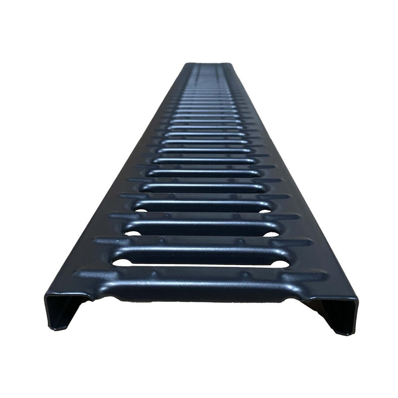 Black Powder Coated Galvanised Steel Channel Drain Grate & Channel (5 Inch)